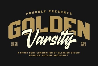 Golden Varsity Font for Sports & Creative Projects