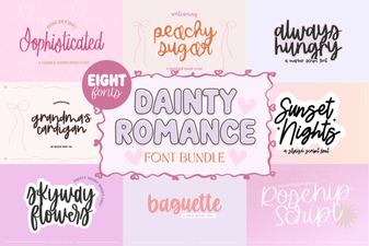 Dainty Romance Font Bundle: Elegant Script Designs